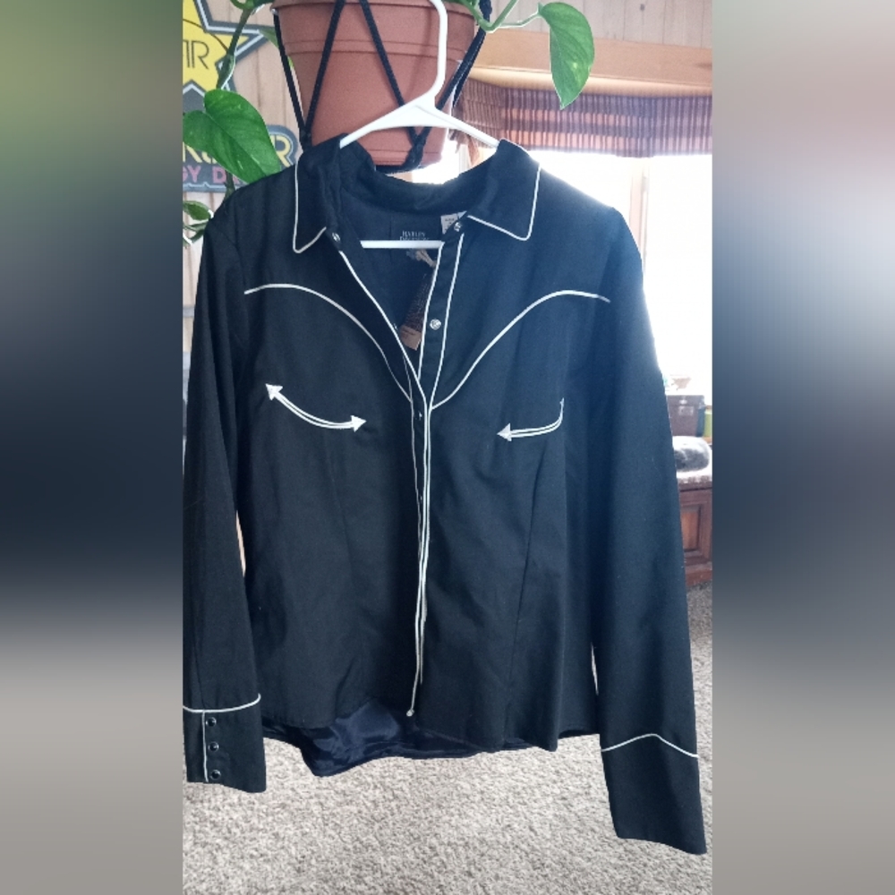 Harley-Davidson Western Long Sleeve snap button Embroidered Shirt  XXL